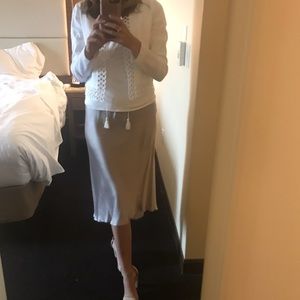 Zara Woman Hi-Low Silk Skirt